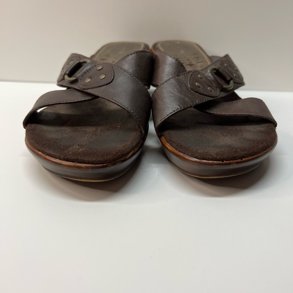 THOM MCAN vintage bohemian strappy brown leather slide on sandals size 9 - Picture 5 of 9